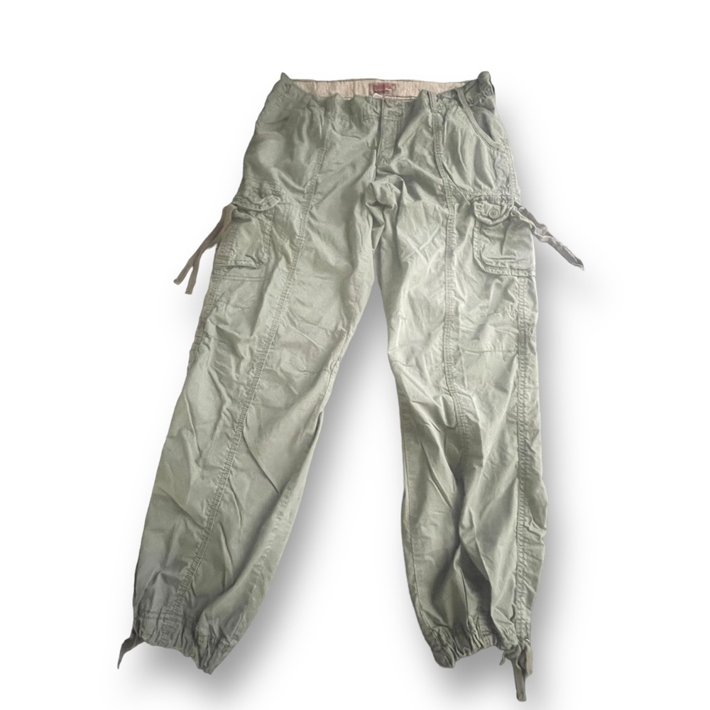 Vintage Y2K Nobo Green Lowrise Olive Cargo Pants Juniors Size 11 Casual